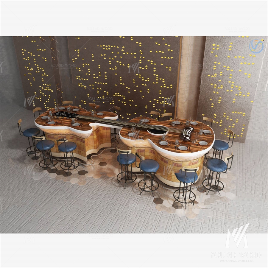 Industrial Guitar Bar 3d model